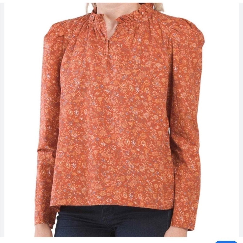 House‎ of Harlow 1960 Womens long sleeve shirt M puff floral boho fall cottage